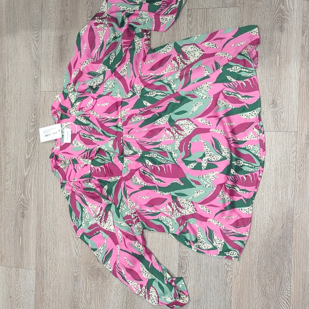 Adrienne Multicolor Abstract Blouse 1x